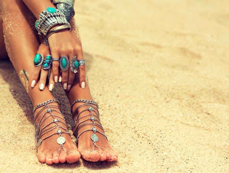 Frauen Füße Boho Style