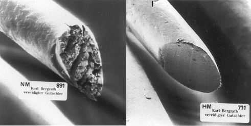 heiße schere haarstruktur