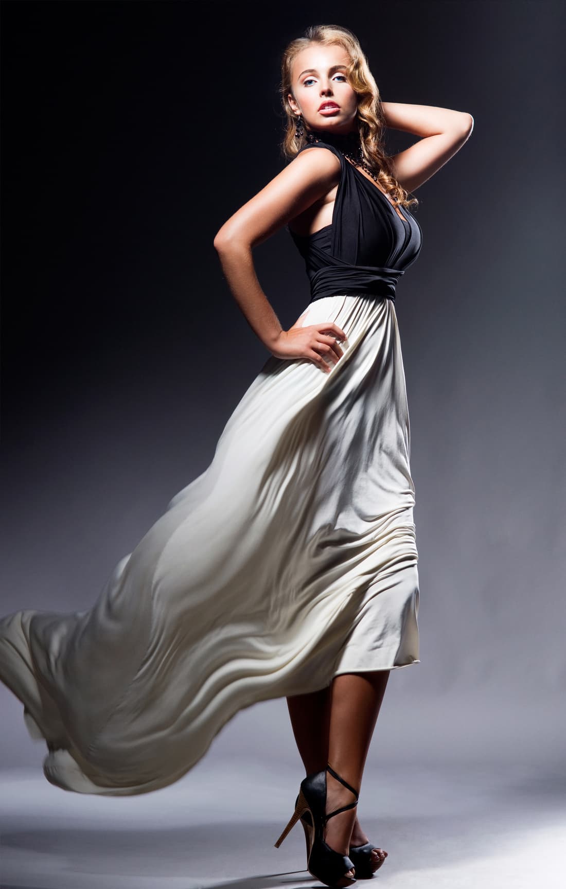 Pretty girl in flowing skirt